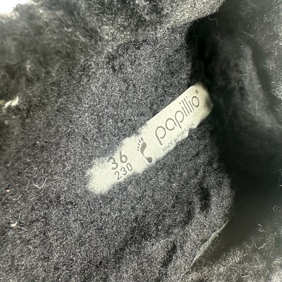 Birkenstock Papillio Arizona Big Buckle Shearling Sandals Teddy Black Size 36 - Picture 12 of 12